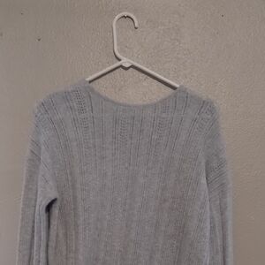 Maurices Gray Crew Neck Sweater with Ribbed Knit Texture